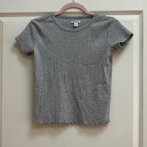 Nordstrom Heather Gray Ribbed Tee